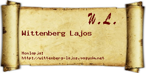 Wittenberg Lajos névjegykártya